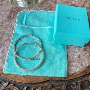 Tiffany & Co. Sterling Silver White Enamel Bangles